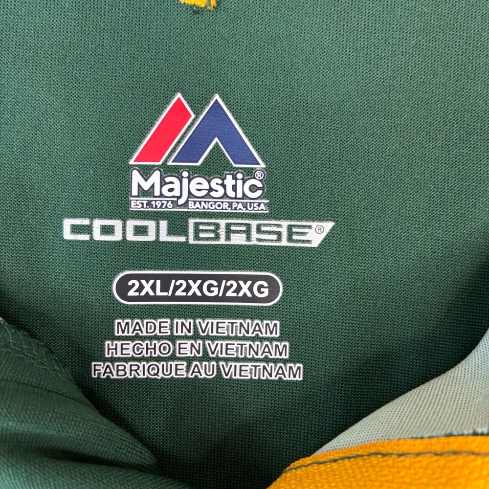 Majestic Green Bay Packers Pullover Mens 2XL Green CoolBase 1/4 Zip NFL Gradient - Picture 2 of 8
